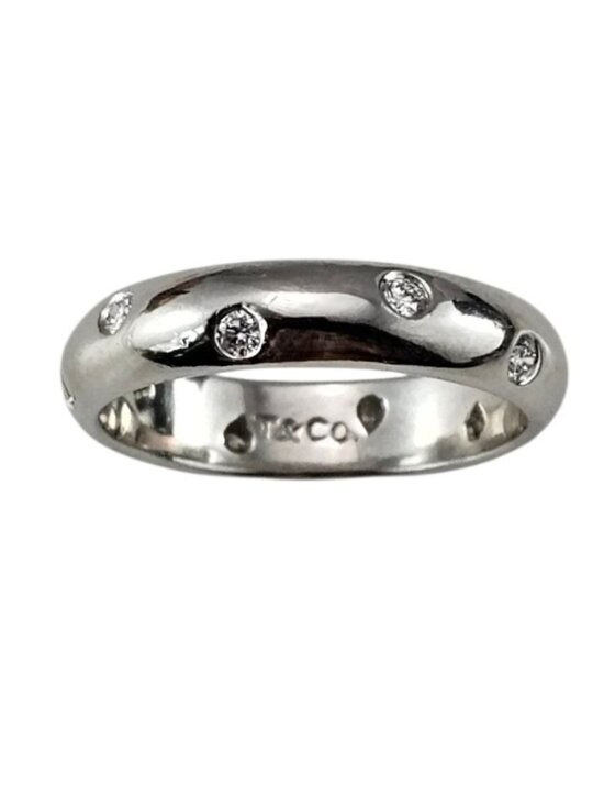 Tiffany & Co. Etoile Jewelry - Tiffany & Co. Etoile Platinum and Diamond Band Ring Size 6.25 #25403
